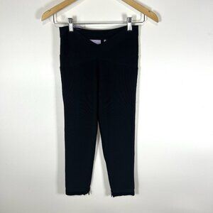 HERVE LEGER Women's Black V Waist‎ Slim Fit Cropped Capri Trousers Leggings XS